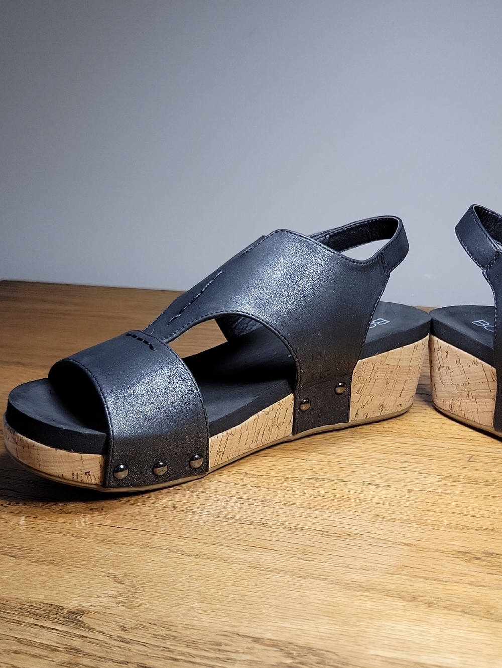 Boutique by Corky's Black Refreshing Studded Wedge Women's Sandals Size 10 - Picture 7 of 13